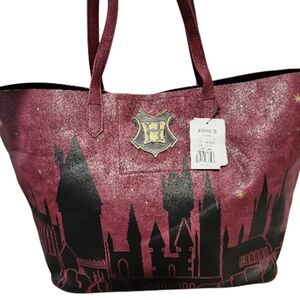 Harry Potter Tote Bag Wizarding World Hogwarts Burgundy 19x12x6